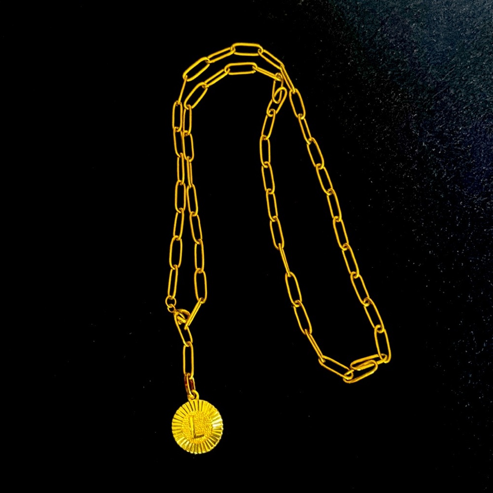 Bracha lariat initial pendant necklace - L